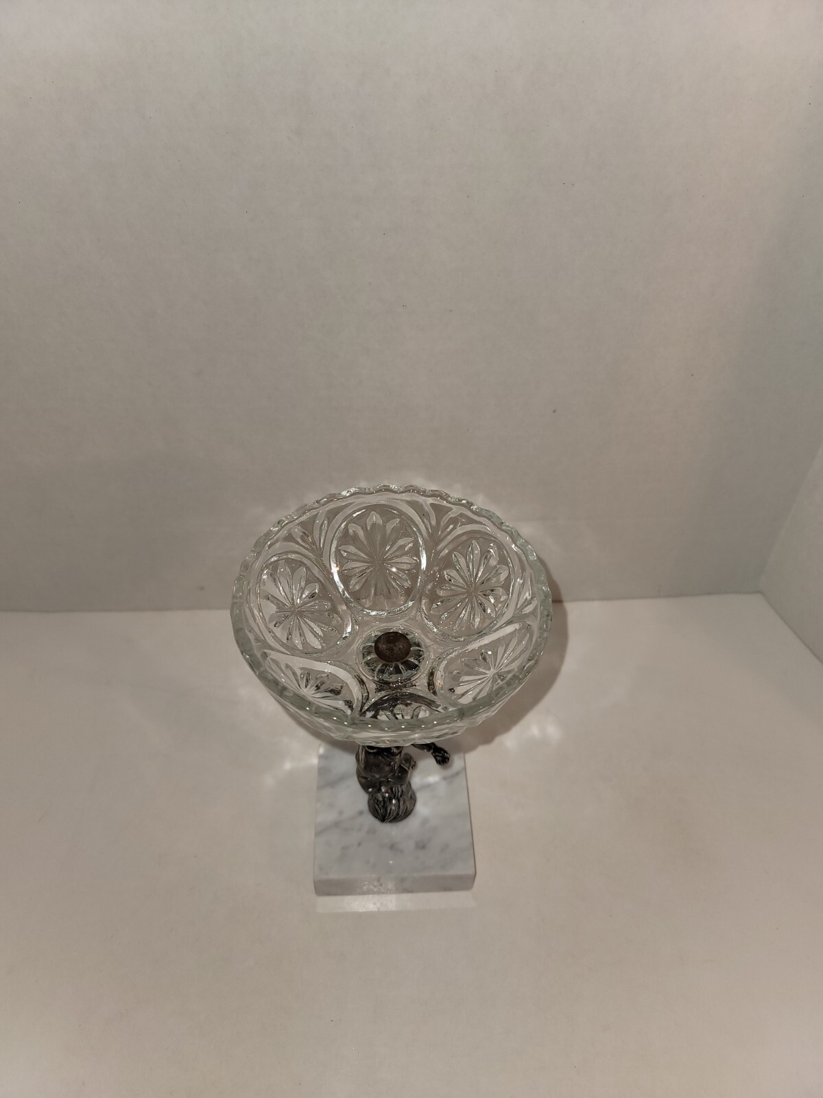 Glass Candy Dish With Marble Base
