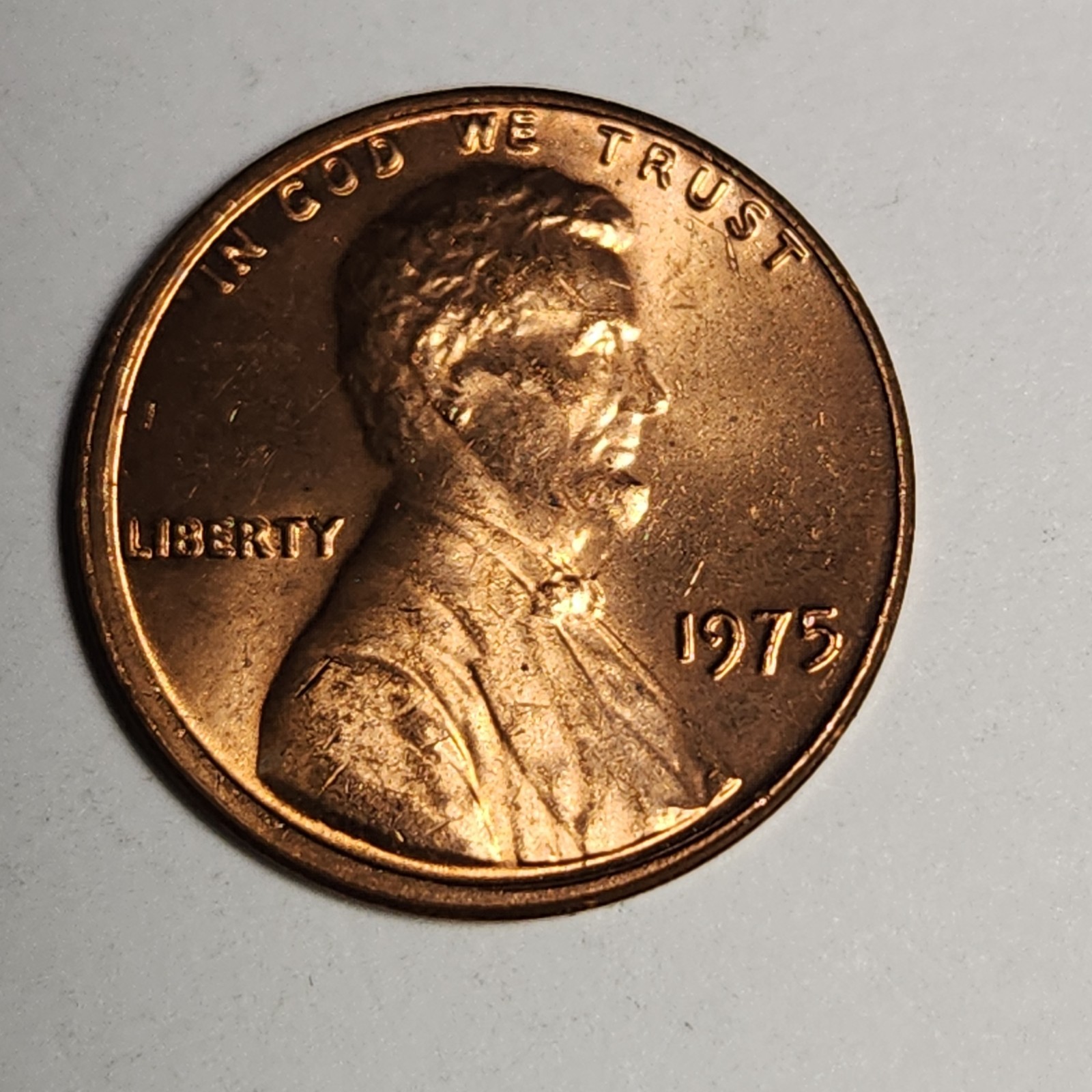 1975 Lincolnl Cent,Misaligned Die, Doubled Die Reverse, DDR, Mint RD