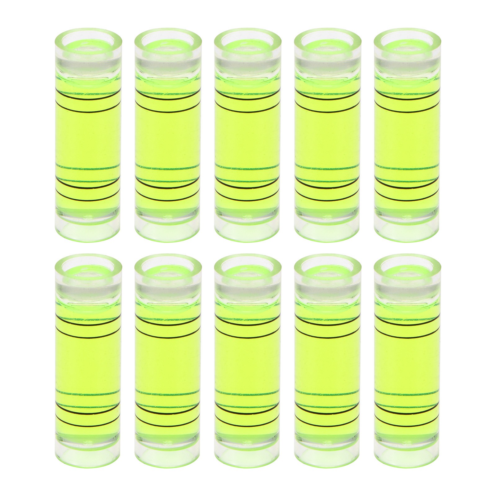 10Pcs, Small Cylindrical Bubble Level Vials 9.5x30mm Levels Measuring Tools