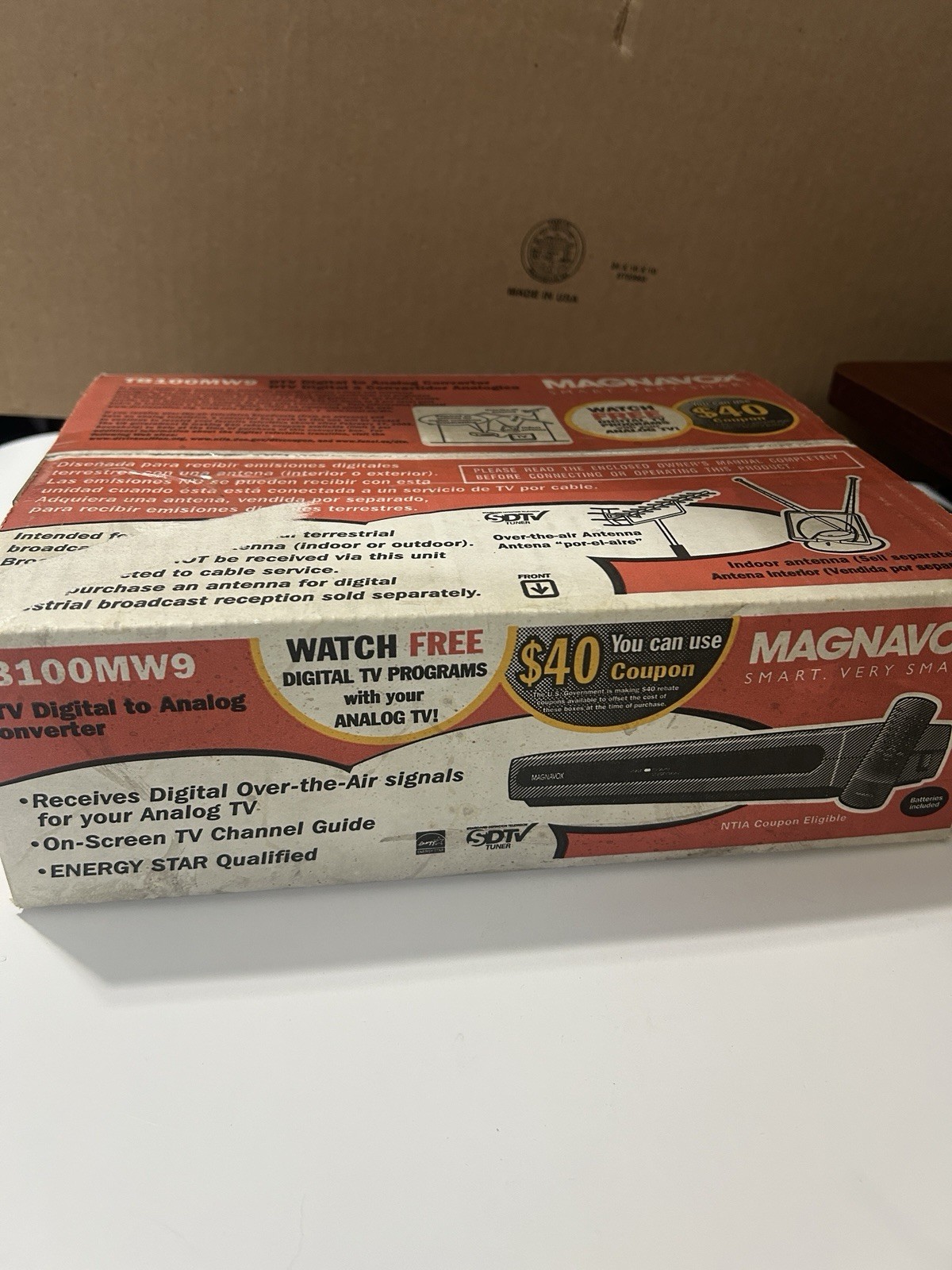 Magnavox TB100MW9 DTV Digital To Analog TV SDTV Converter Box NEW FACTORY SEALED