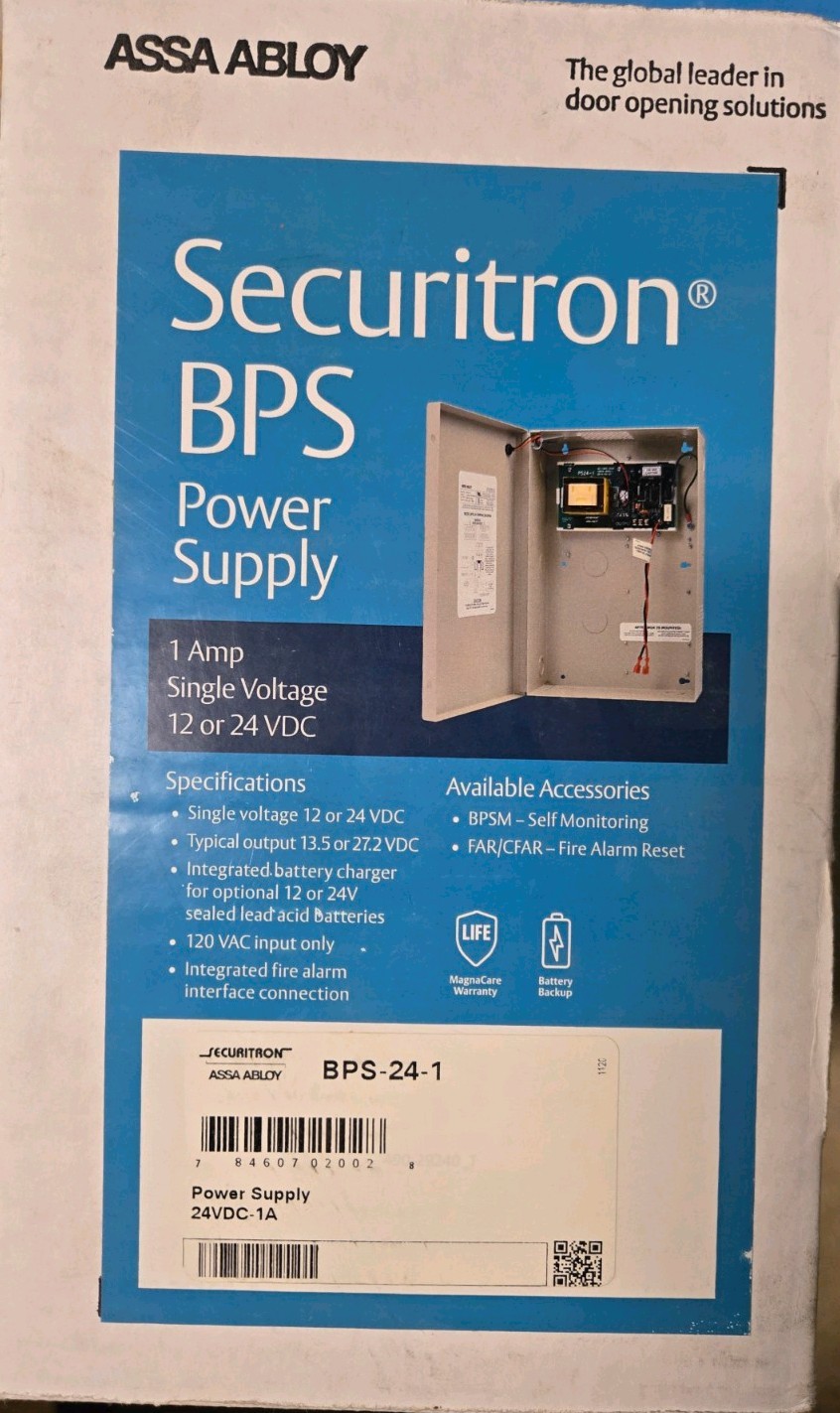Securitron BPS 12/24-1 Power Supply 1 AMP Dual Voltage