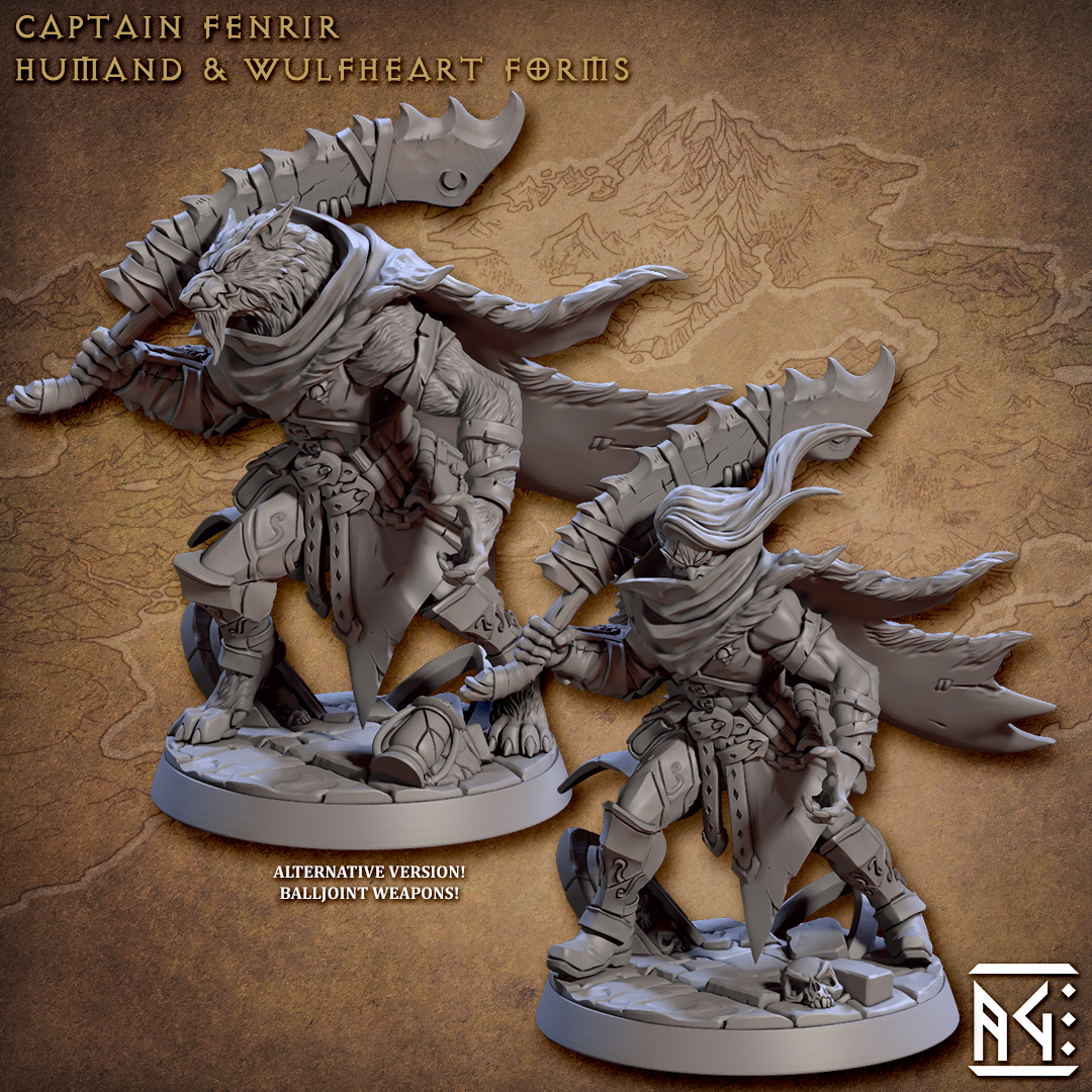 Captain Fenrir - Werewolf Form - Artisan Guild - Fantasy D&D Miniature