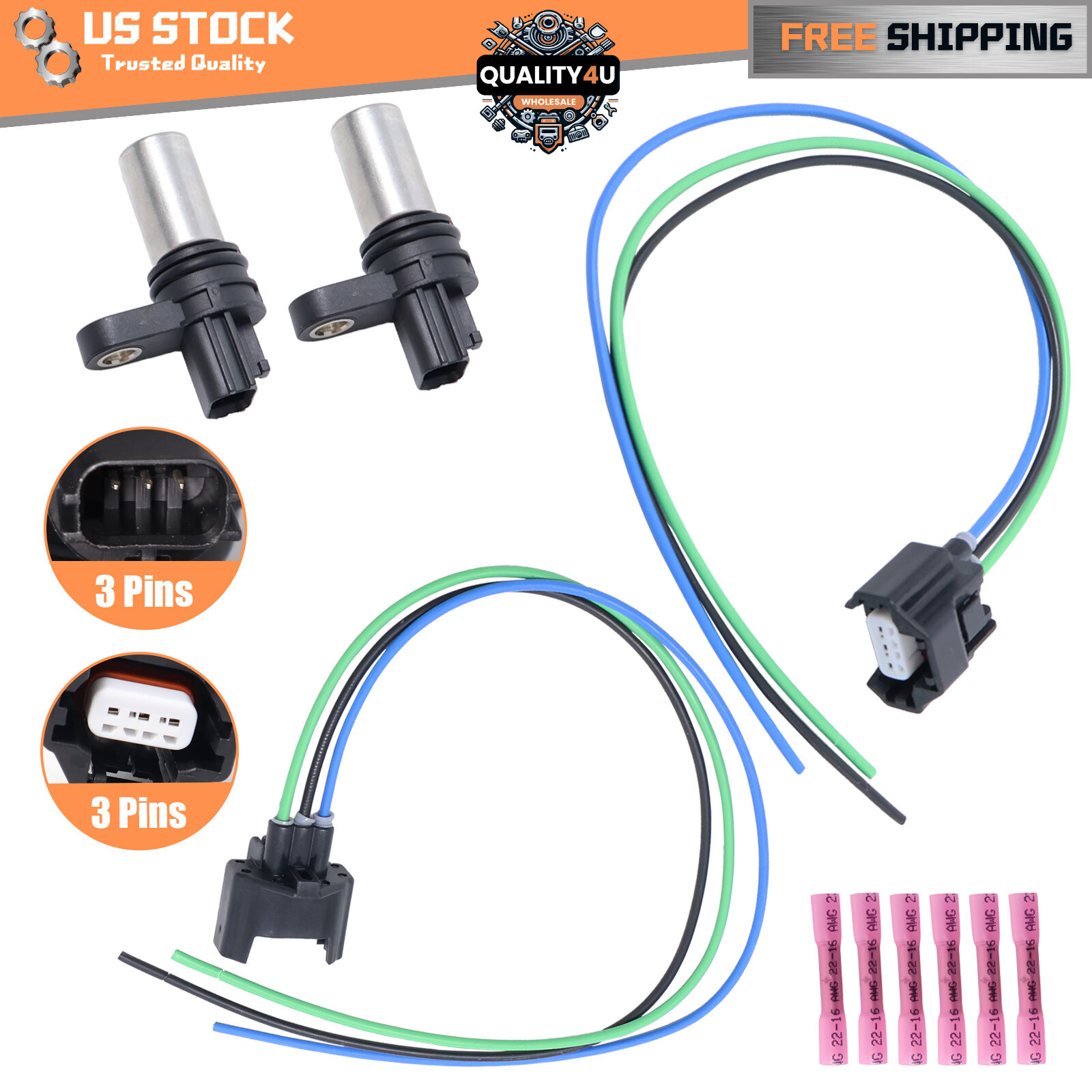 1Set 2 pcs Camshaft Position Sensor With Connector 237316N21A for Nissan 2.5L