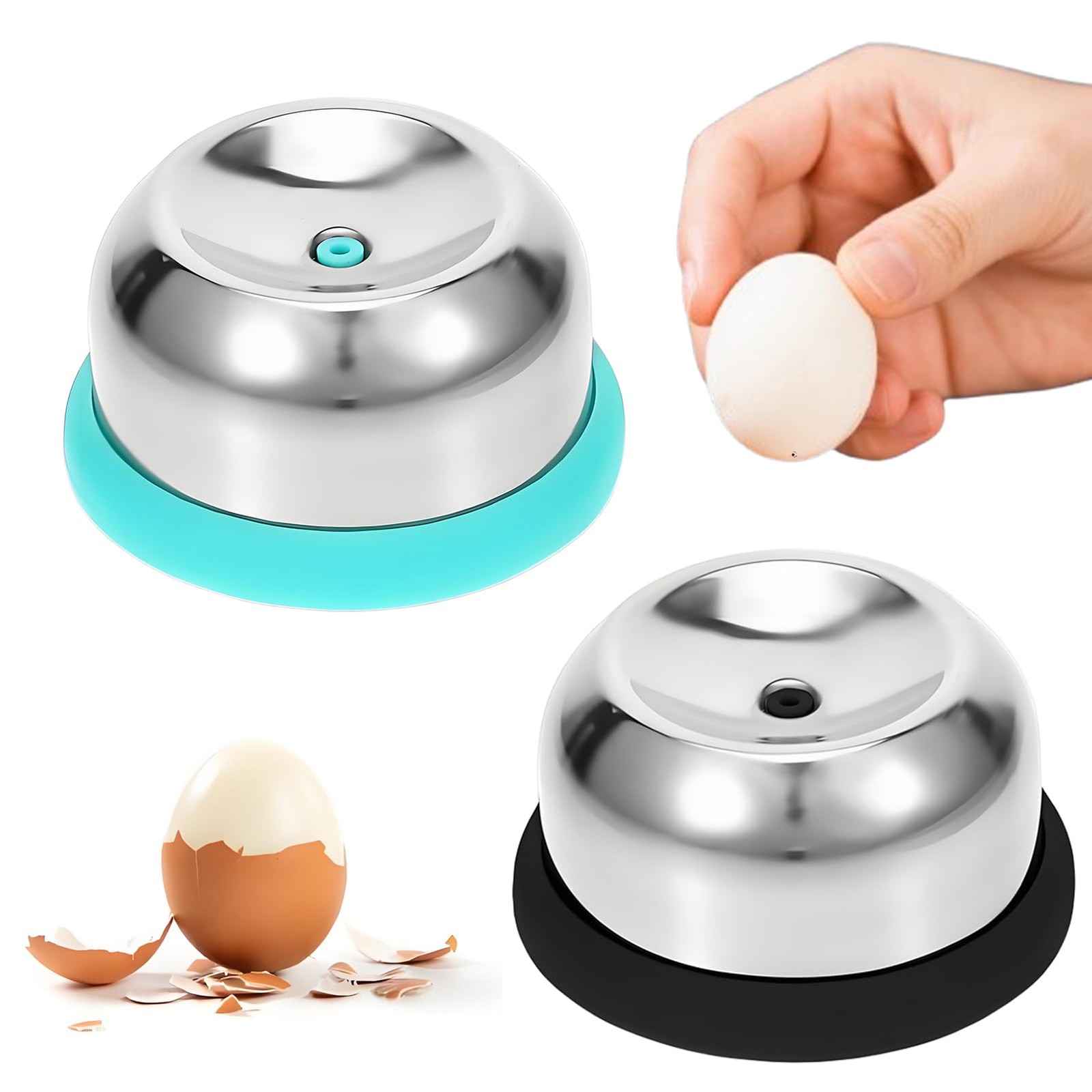 2 Pcs Egg Piercer For Raw Eggs,Stainless Steel Poker 5.7CM, Black