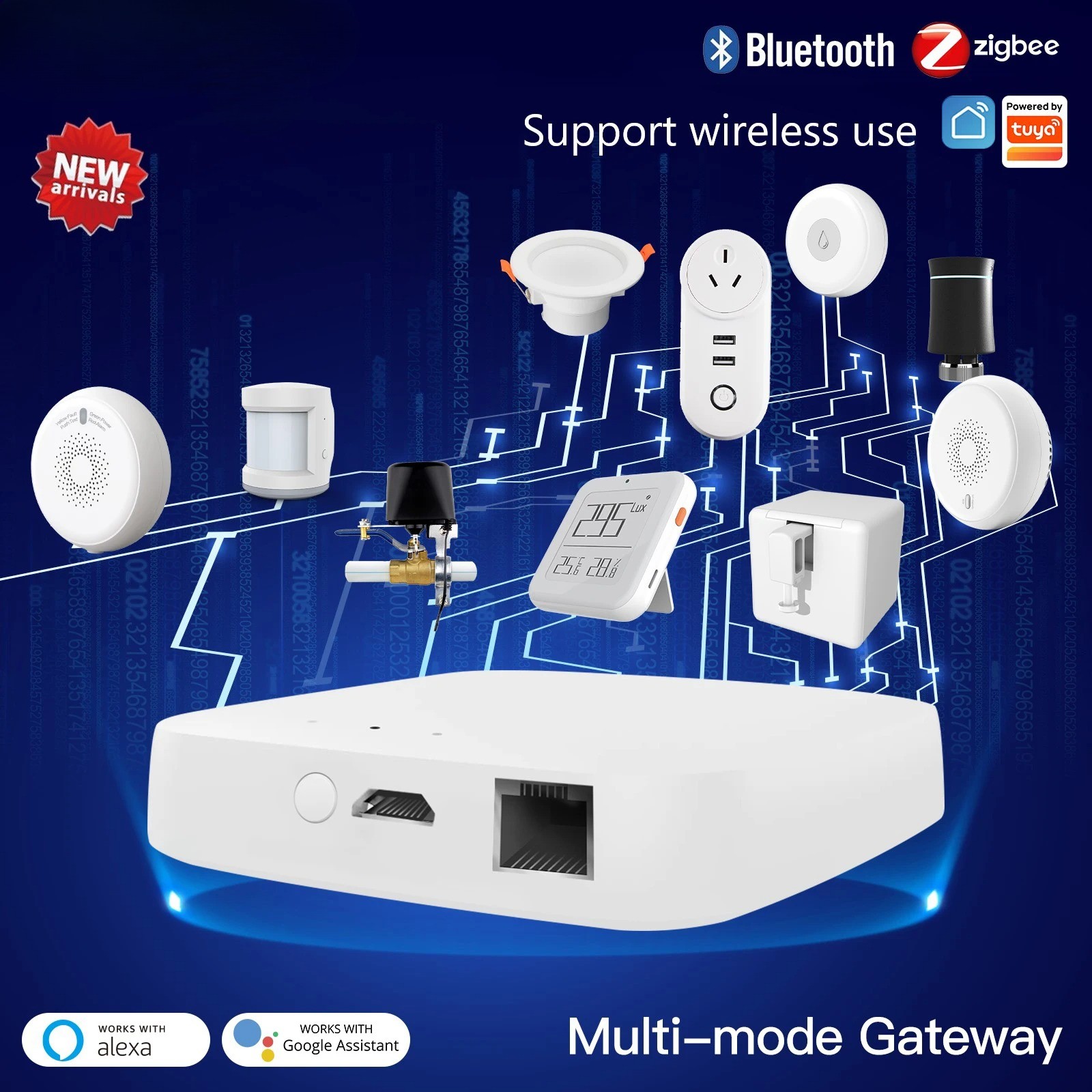Smart Wired Multi-mode Gateway Bluetooth Hub Smart Life APP Remote Voice Control