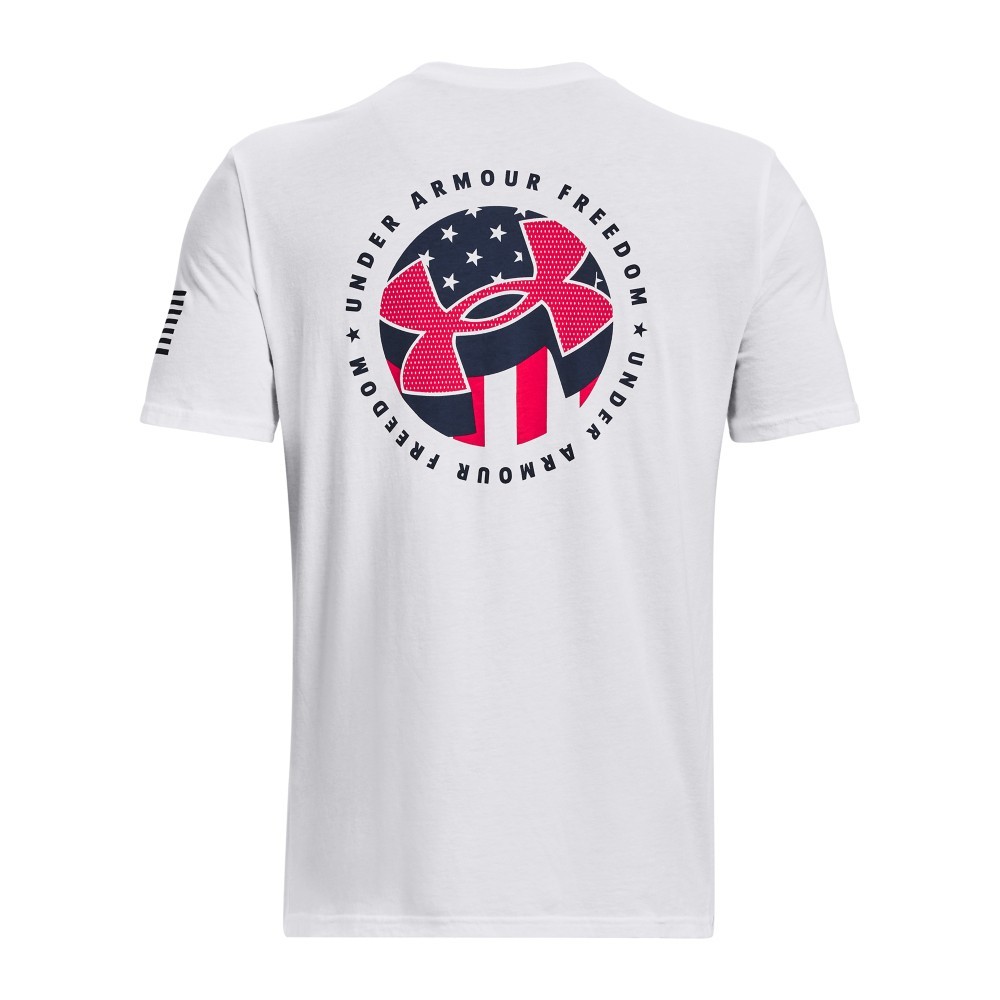 Under Armour 1377067 Men's UA Freedom Freedom Amp 4 T-Shirt, White, Medium