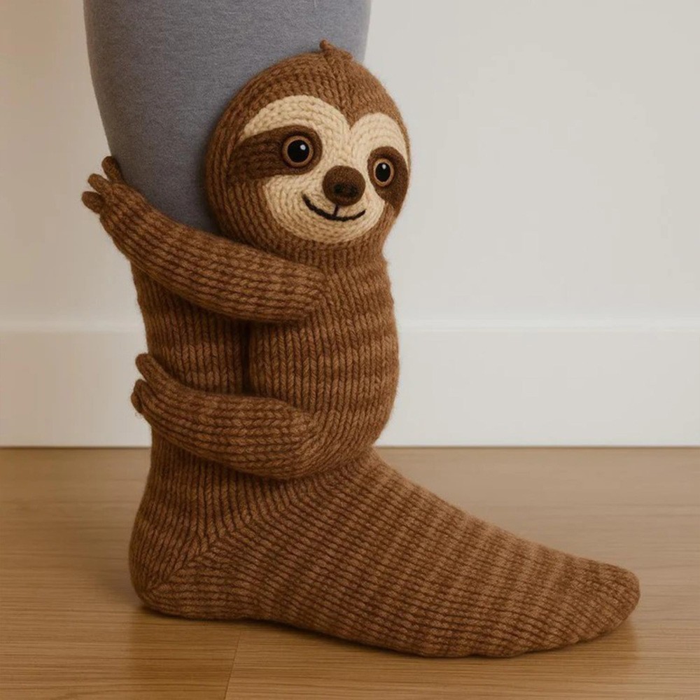 3D Sloth Cute Animals Socks Knitted Animals Warm Cozy Unisex Funny Xmas Gifts US