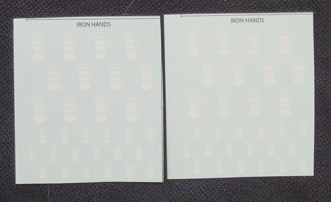 Iron Hands Flyer 2xTransfer Sheet Astartes Legion Imperialis Warhammer Marines