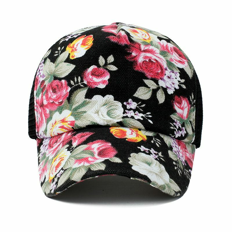 Cotton Canvas  Flower Adjustable Baseball Cap Outdoors Free Shipping