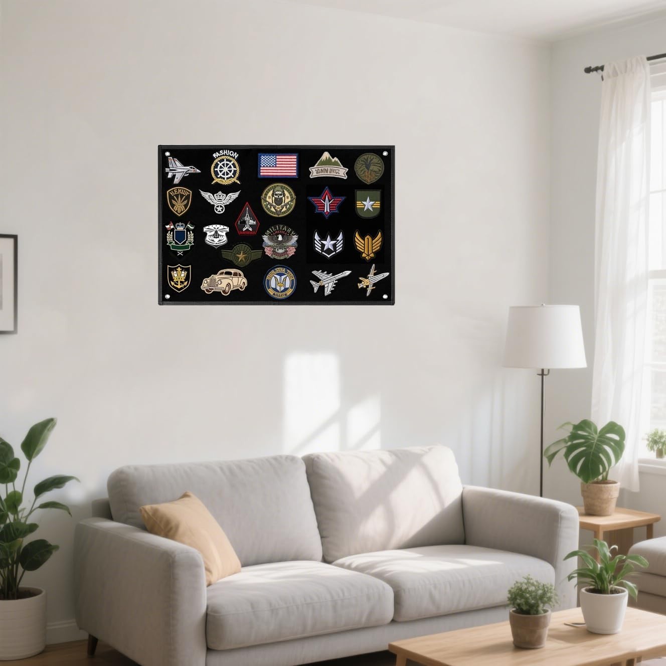 Elegant Morale Patch Wall Panel Holder - Tactical Badge Display for Military Use