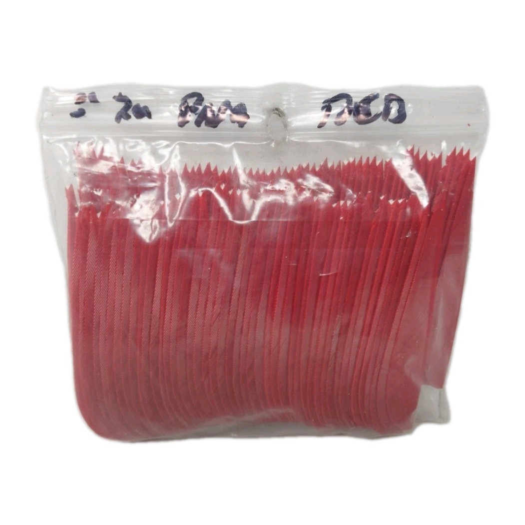 100pk Archery Arrow Feathers 3" Right Wing: Parabolic Rose Red