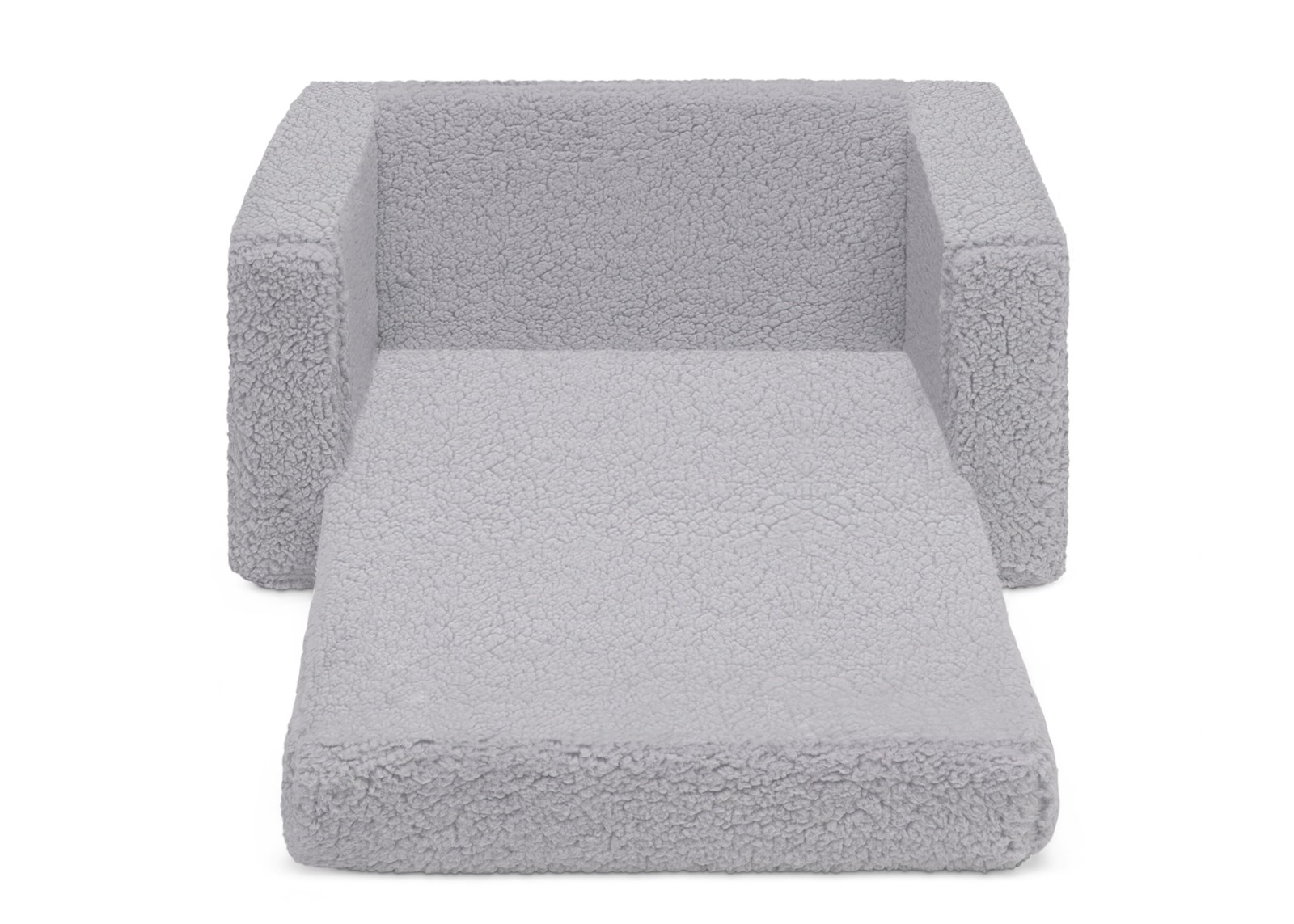 Cozee Flip-Out Sherpa 2-in-1 Convertible Chair to Lounger Kids Grey