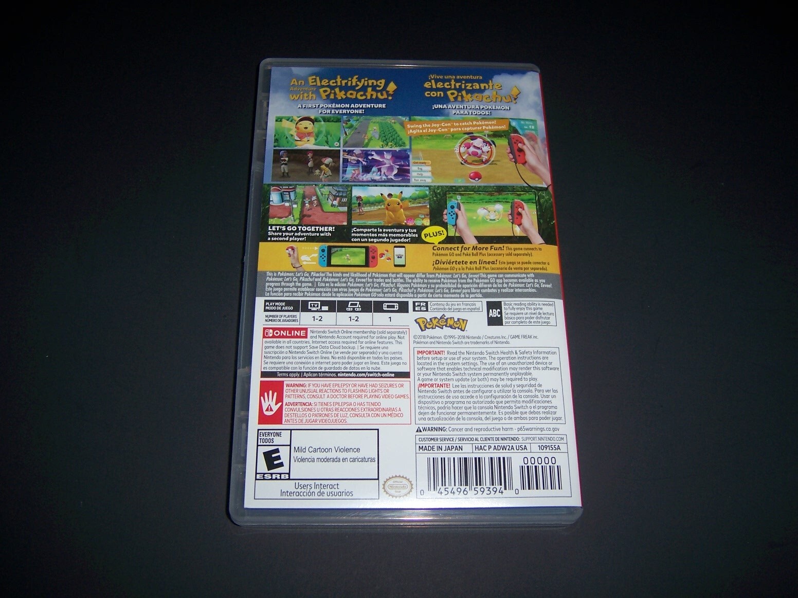 Authentic Replacement Case ONLY - POKEMON LET'S GO PIKACHU Nintendo Switch Box