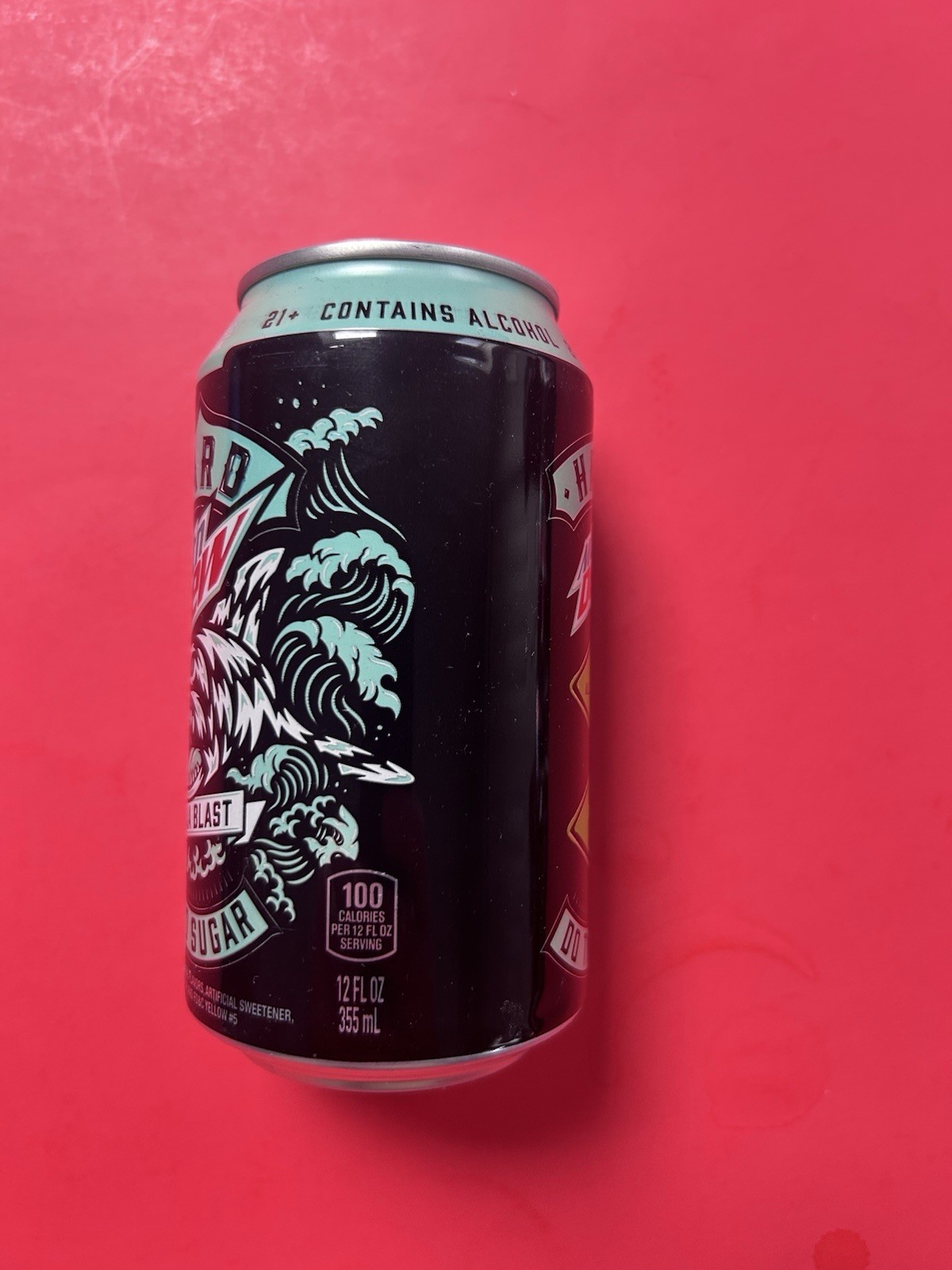 Mountain Dew HARD Baja Blast Zero Sugar Empty Bottom Opened 12oz Can