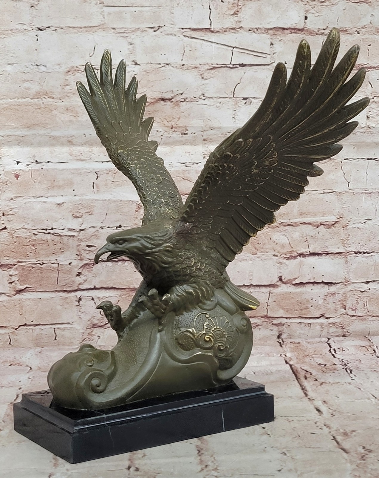 Eagle with Open Wings Bronze Sculpture by Milo Wildlife Home Office Decor Sale