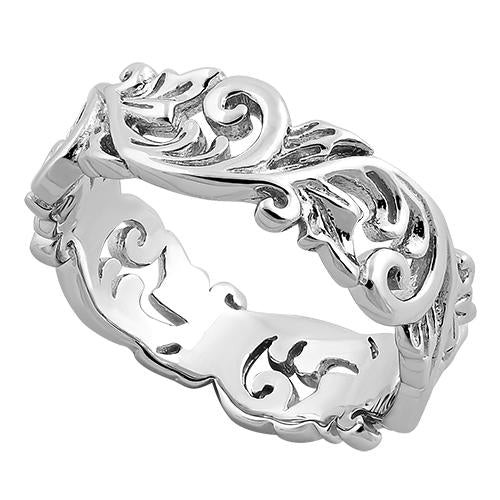 925 Sterling Silver Filigree Floral Ring