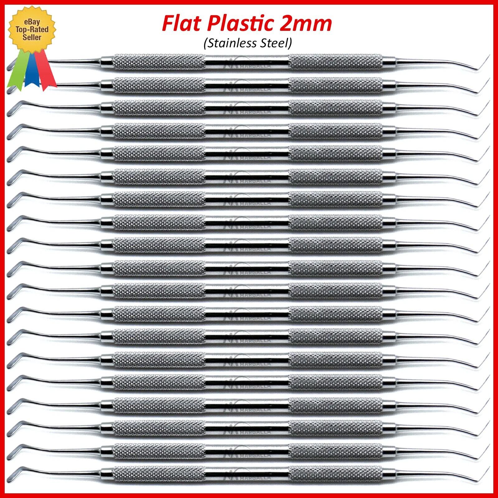 Filling Instrument Flat Plastic Amalgam Composite Dental Double Ended 2mm Tools