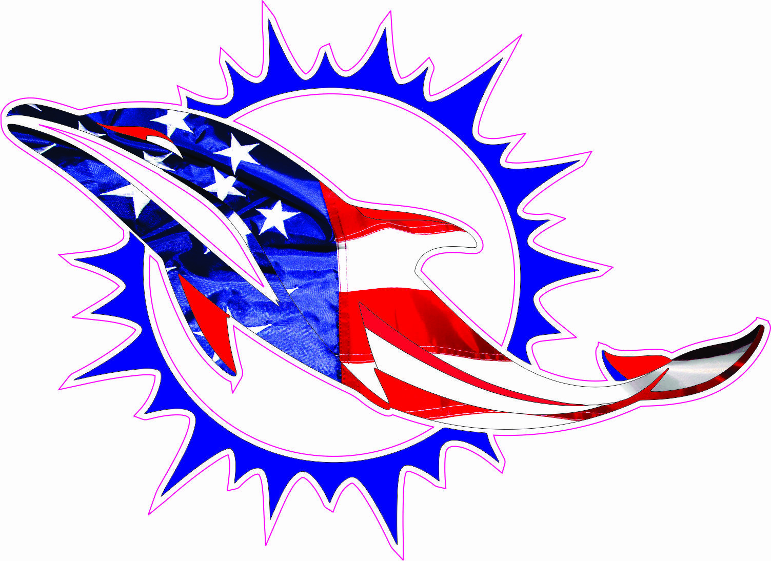 MIAMI DOLPHINS Flag Full Size Helmet Decals