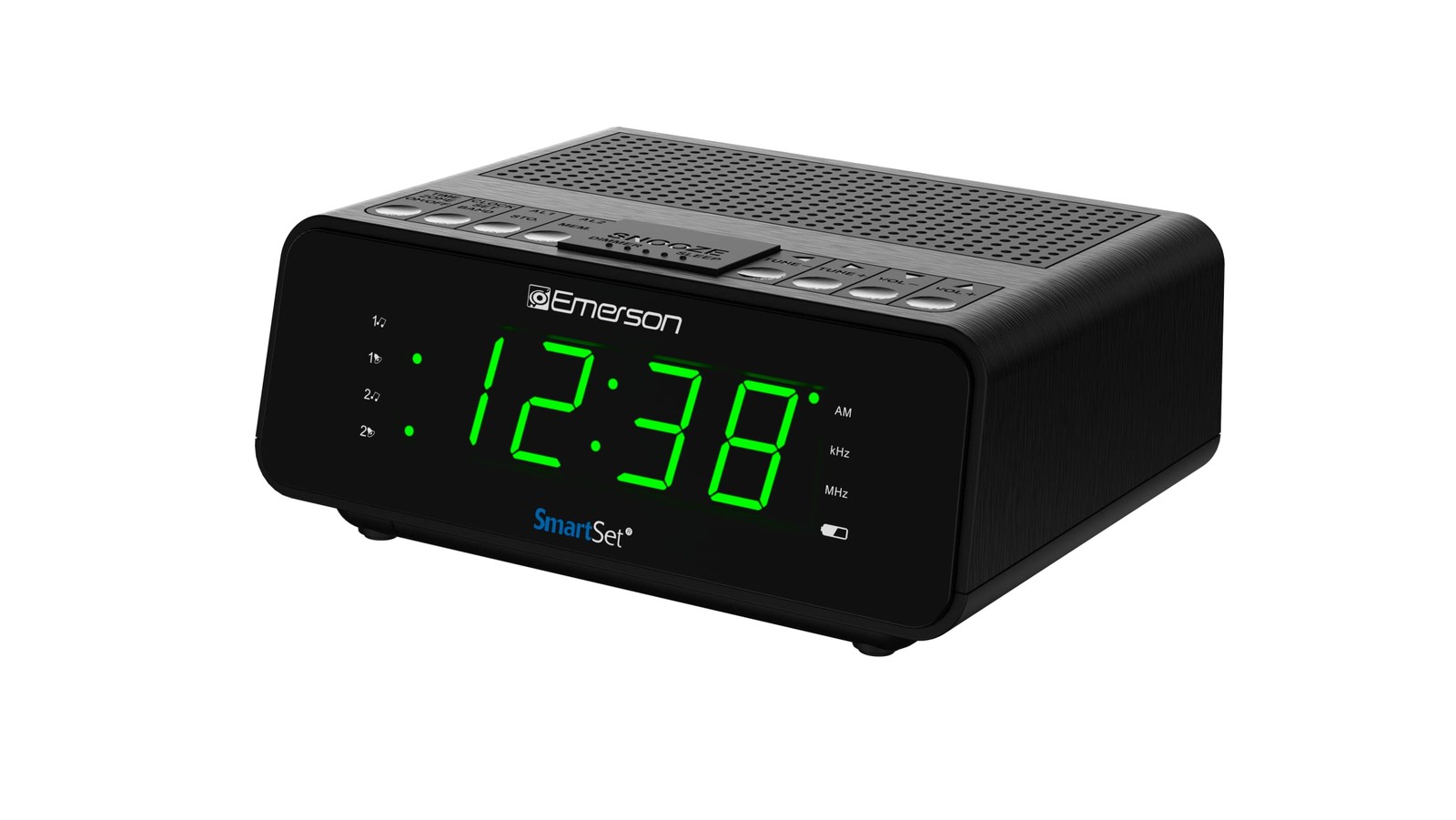 Emerson SmartSet Dual Alarm Clock Radio with AM/FM Radio, CKS1900, Black