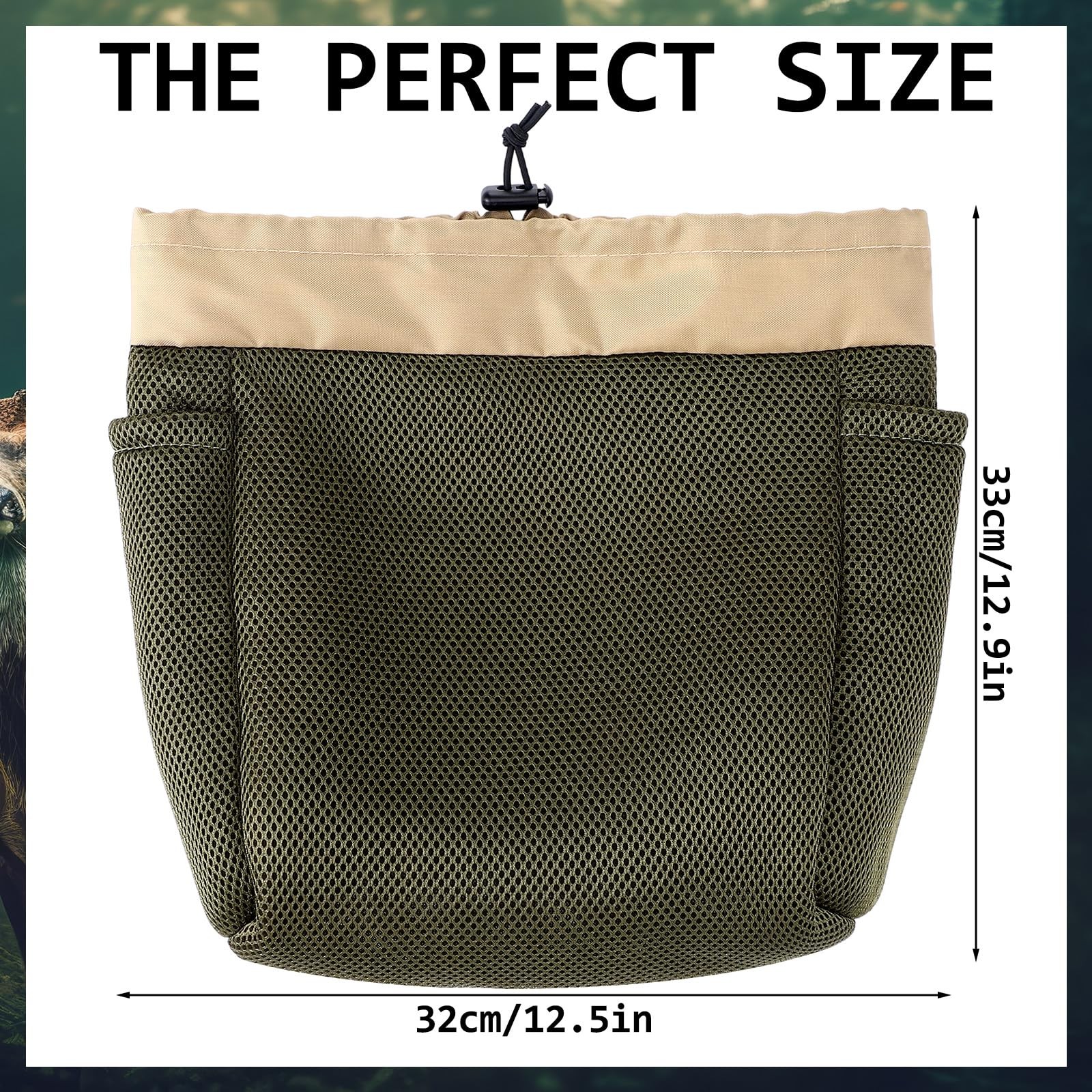 2 Pcs Saddle Hunting Dump Bag Saddle Pouches with Drawstring Closure Mesh Bag...