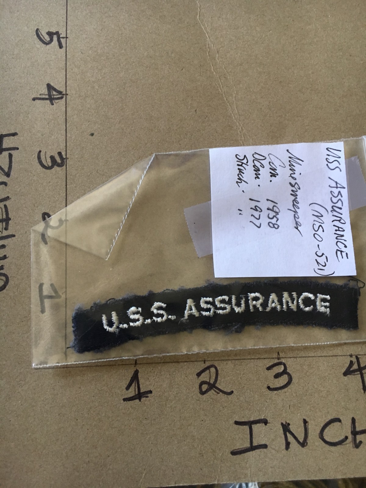 US NAVY SHOULDER STRIP TAB *** rocker *** Patch USS Assurance