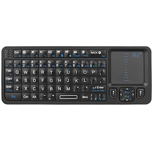 Mini Bluetooth Backlit Keyboard with Touchpad, 2.4GHz Wireless, IR Learning, Por