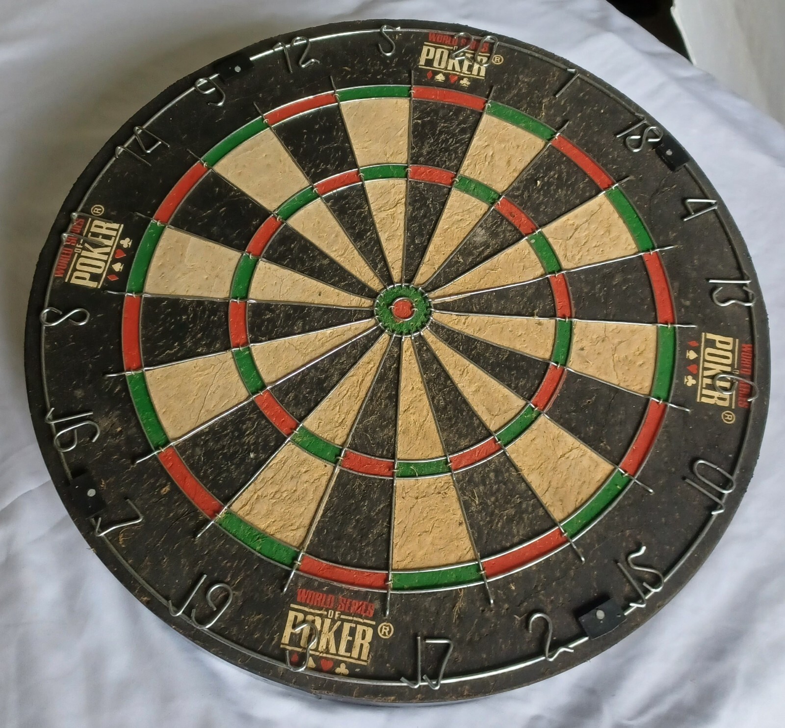 world series of poker vintage dartboard cork.used No arrow tips