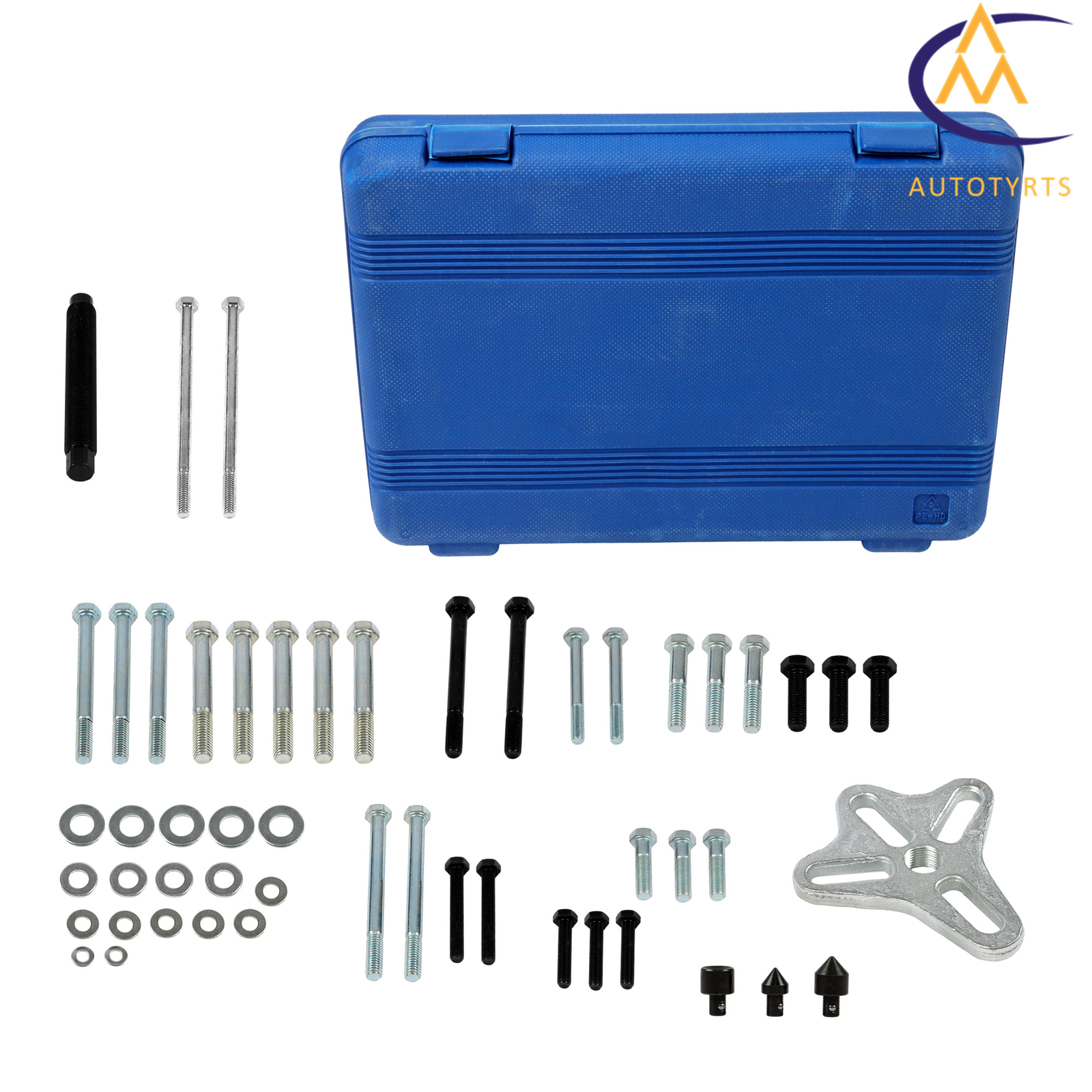 Steering Wheel Crankshaft Pulley Removal Set Harmonic Balancer Puller 46pcs