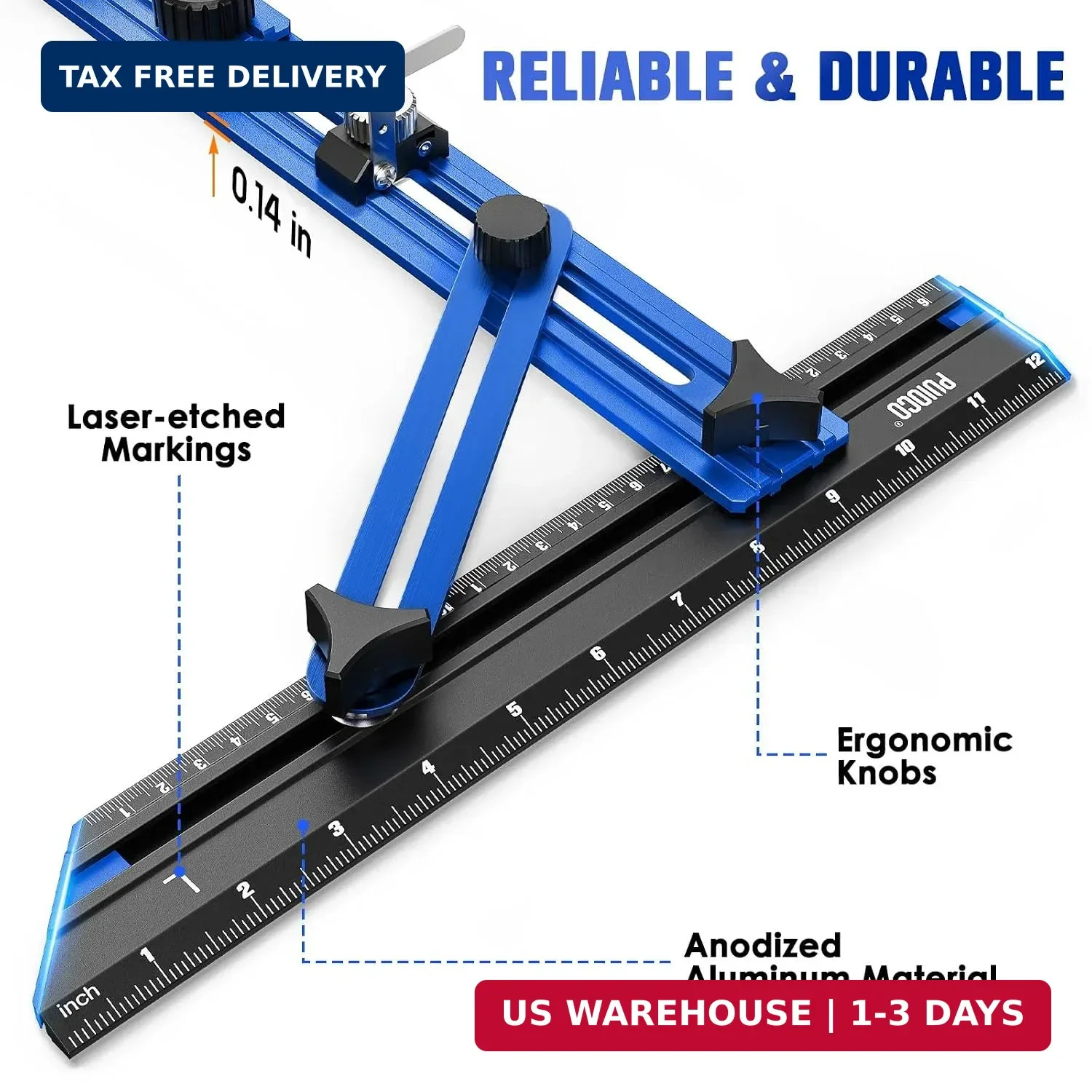 Stair Tread Template Tool, Stair Measuring Tool with Triangular Structure Brace