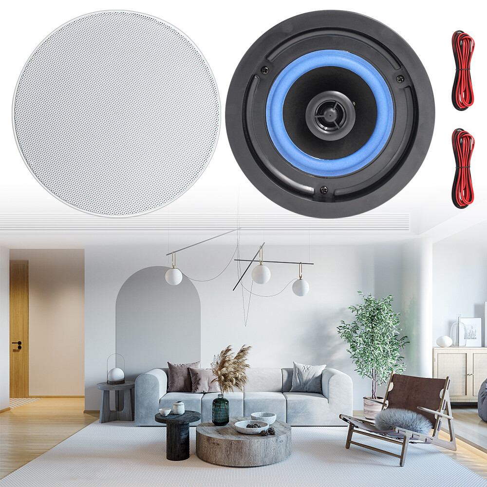 Herdio Bluetooth Ceiling Speakers Wired+4 Channel Amplifier Receiver TheaterHome