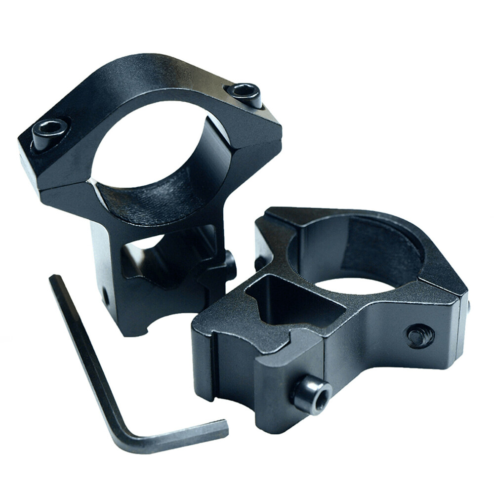 2Pcs 1 inch Diameter 11mm 3/8" High Profile See-Thru Dovetail Scope Ring Mounts