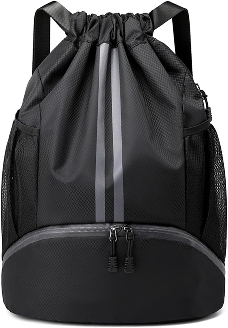 Drawstring Backpack Gym Bag with Shoes Compartment for Soccer, Basketball, Swim,