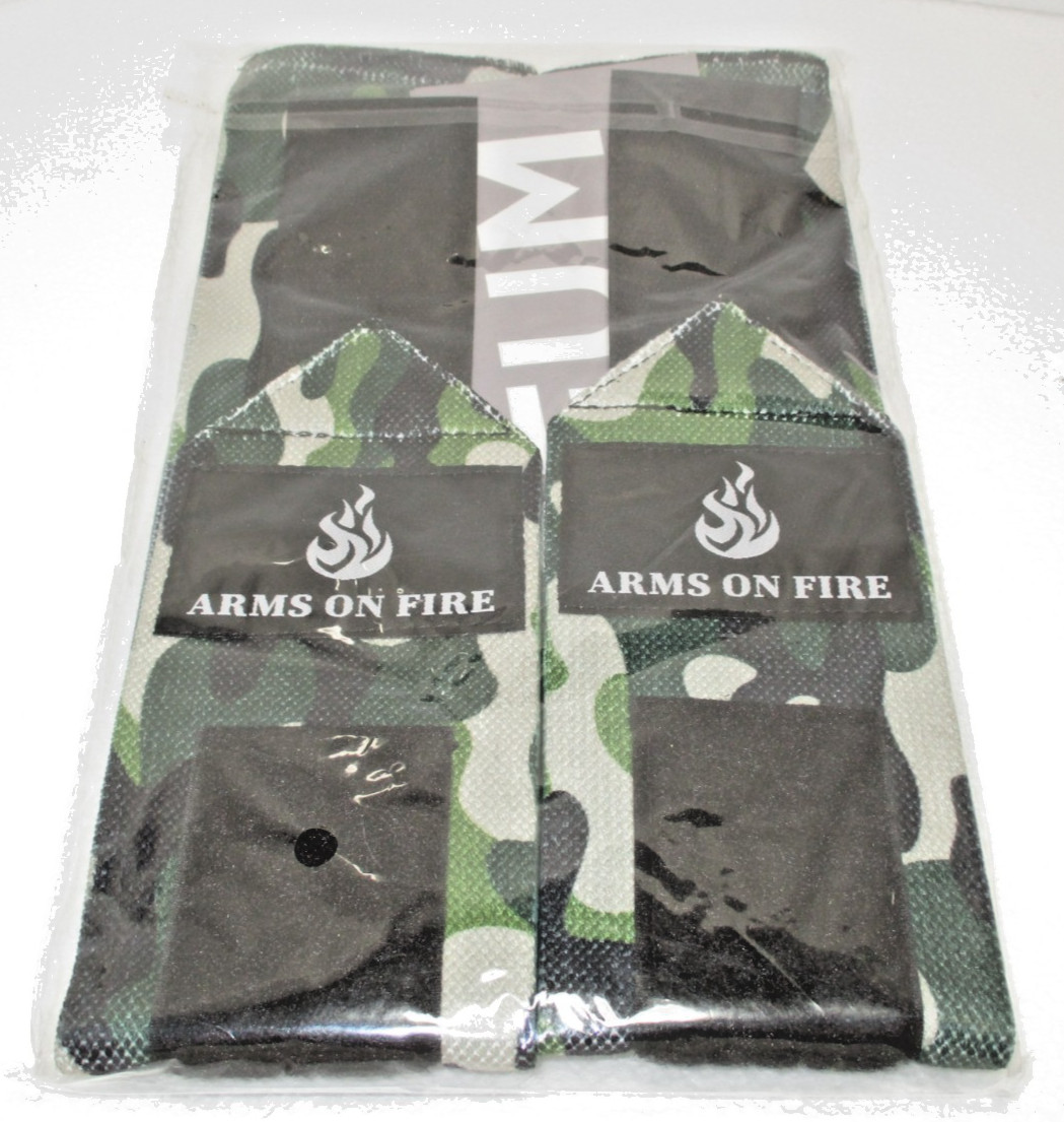 TECEUM "CAMO" Weightlifting 18" Wrist Wraps with Thumb Loop – "Arms of Fire"