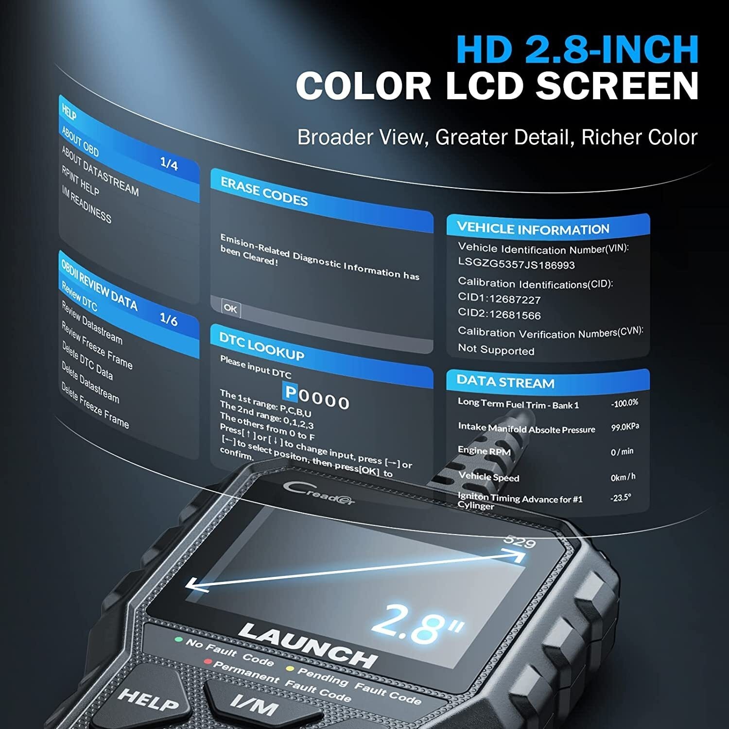 2026 LAUNCH CR529 Full OBD2 Engine Check Car Code Reader Scanner Diagnostic Tool