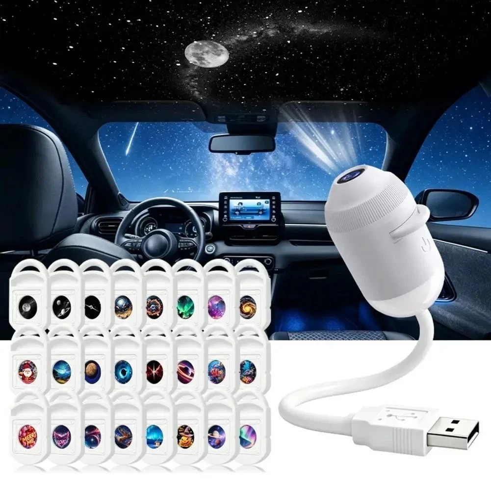 Hd Smart Dynamic 5d Holographic Night Light Projecto, 24 In 1 Galaxy Night Light