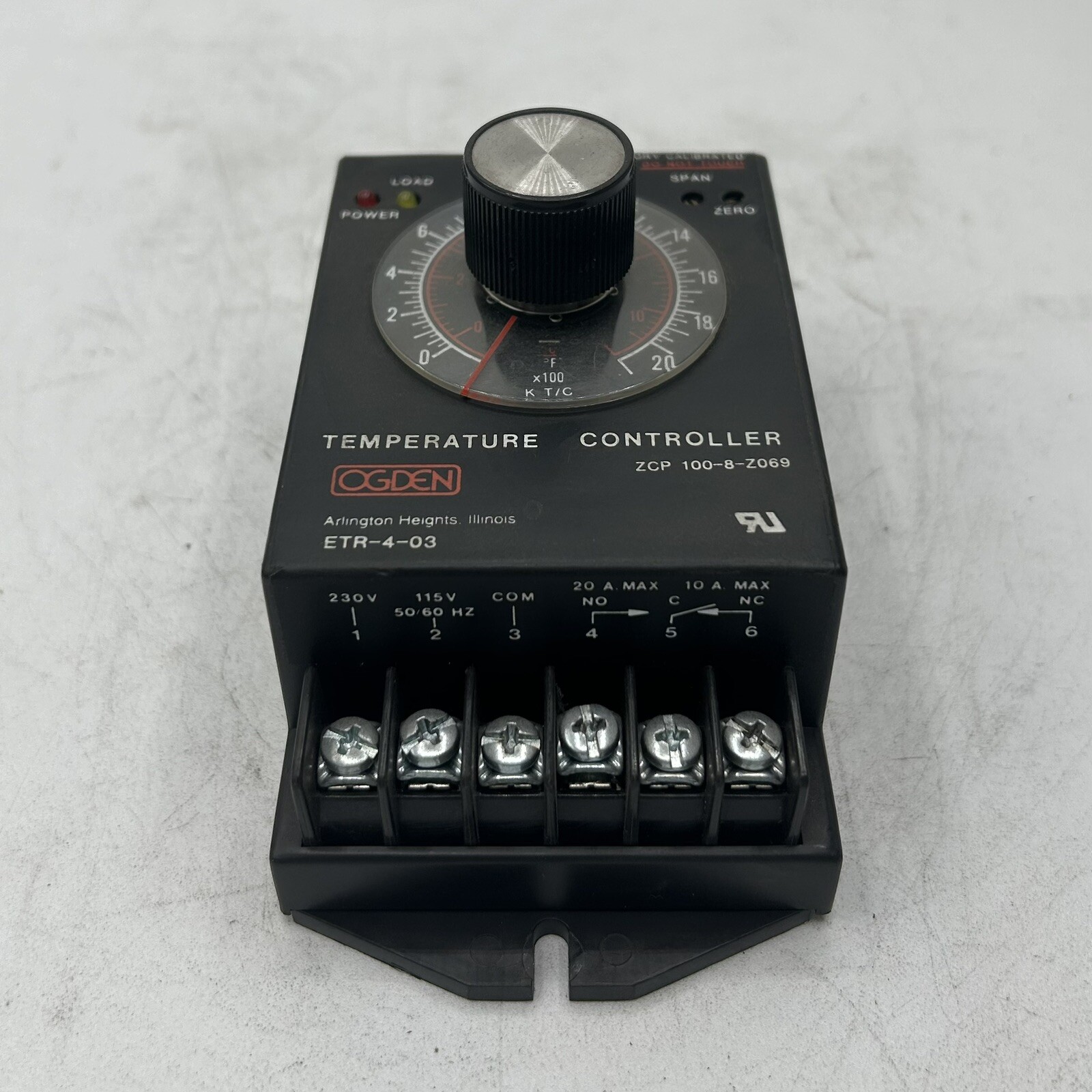 Ogden ZCP100-8-Z069 Temperature Controller 230V 50/60HZ 20A ETR-4-03