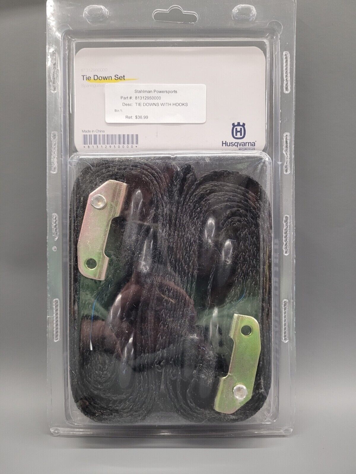 HUSQVARNA OEM TIE DOWN WITH HOOKS # 81312950000