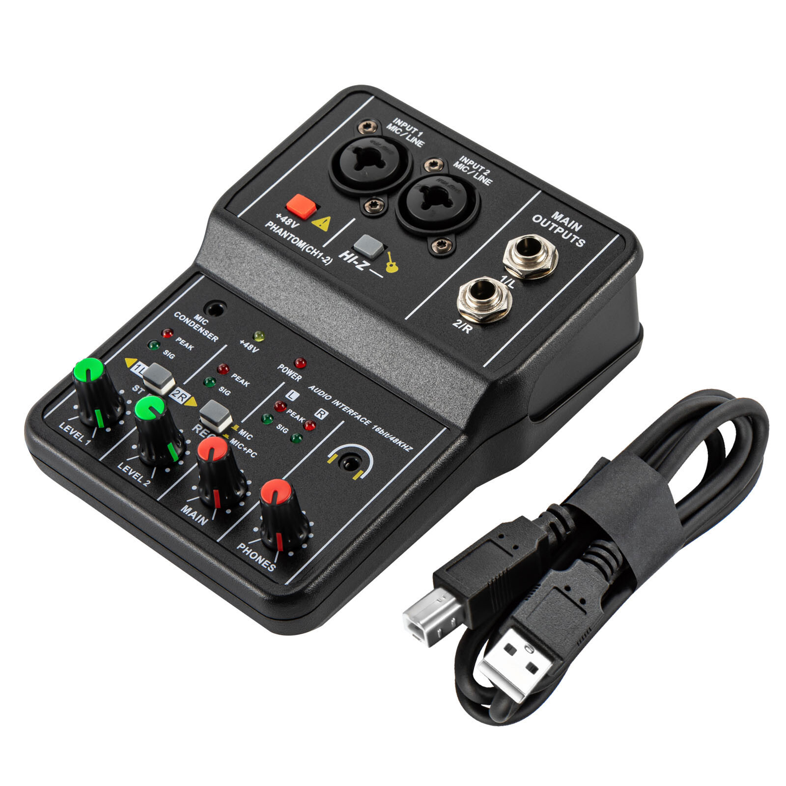 Professional 2 Channel USB Studio Audio Mixer Board BT Sound Mixing Console