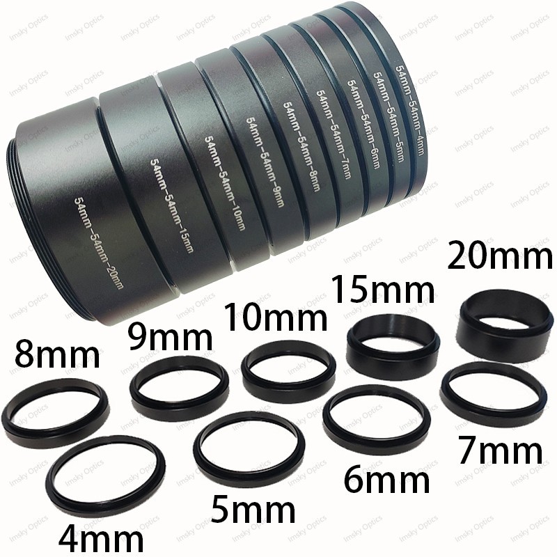 M54x0.75mm Metal Focal Length Extension Tube Kits 4/5/6/7/8/9/10/15/20/25/30mm