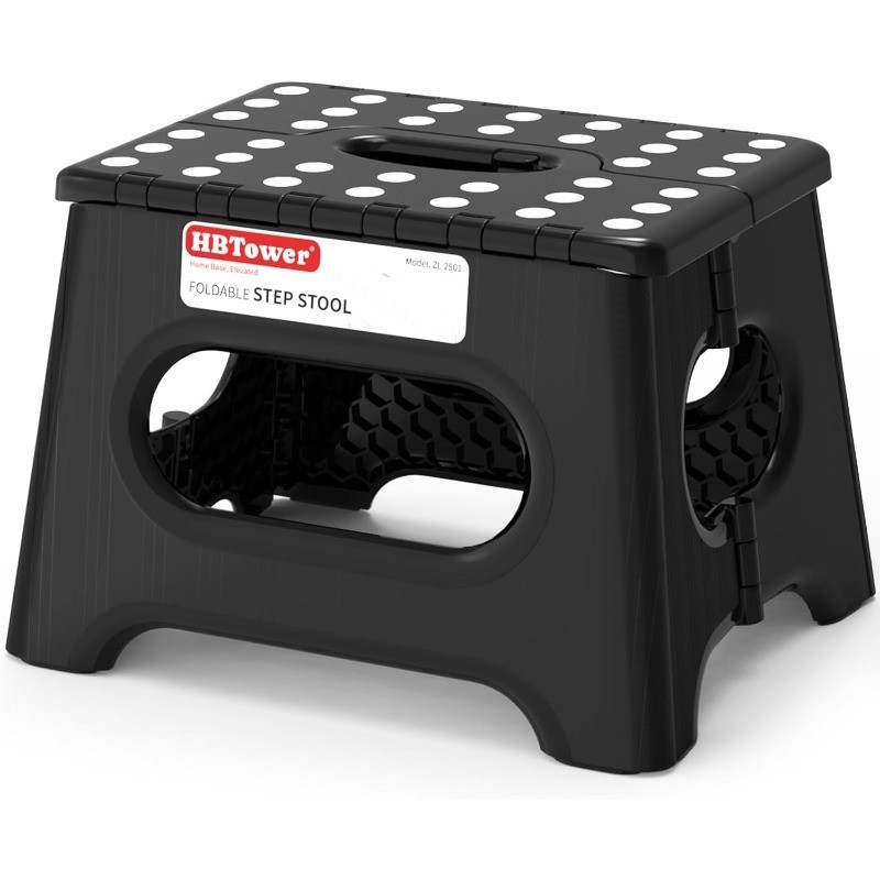 Folding Step Stool 9 Inch Non-Slip Surface & Carry Handle Sturdy Step Stool