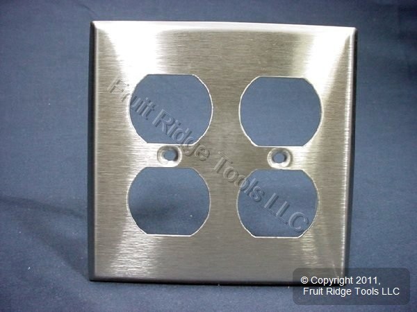 Leviton Stainless Steel 2-Gang Receptacle Wallplate Duplex Outlet Cover 84016