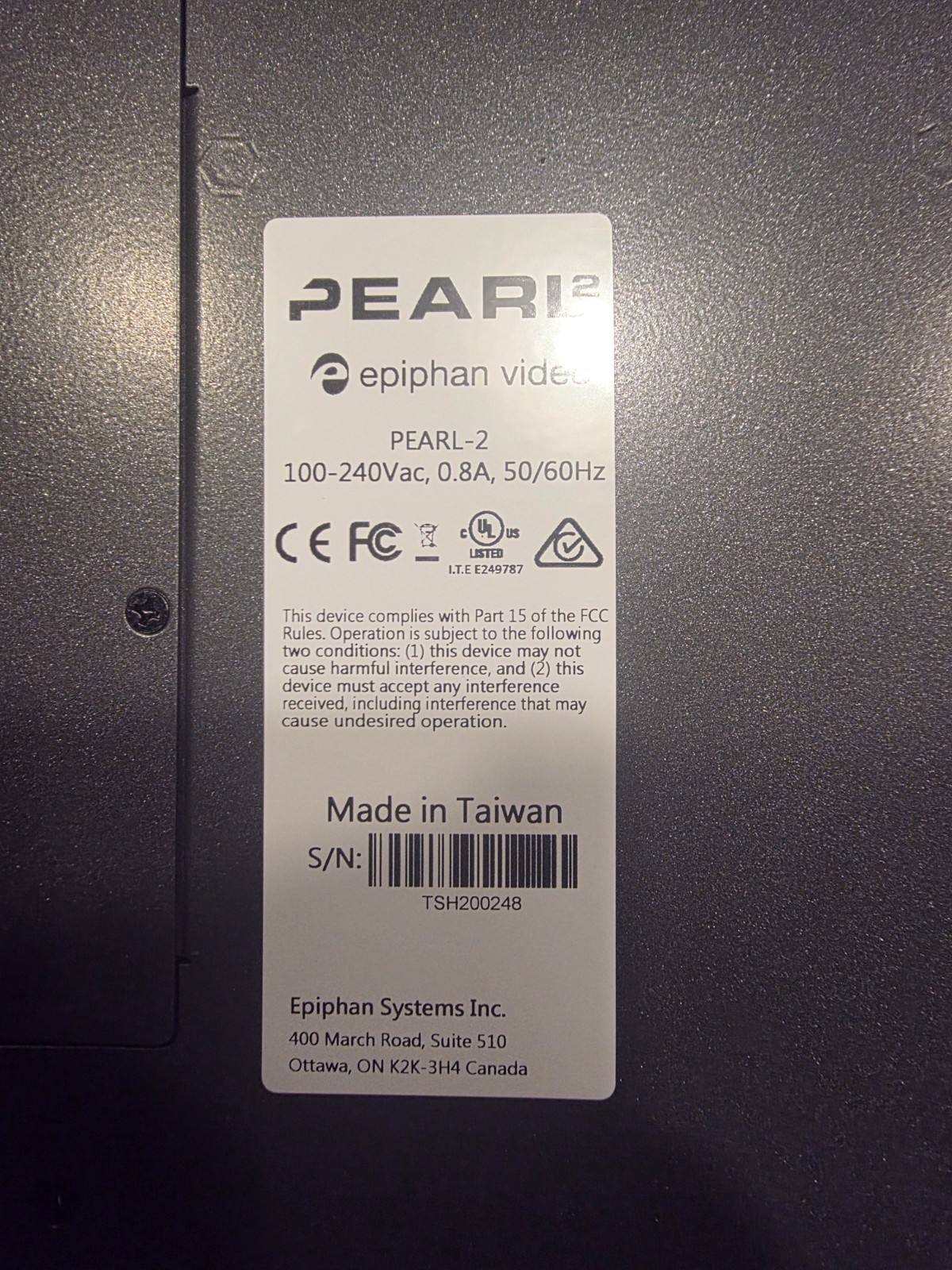 Epiphan Pearl-2 with 4k add-on HDMI/SDI Encoder - Working - Includes Hard Case