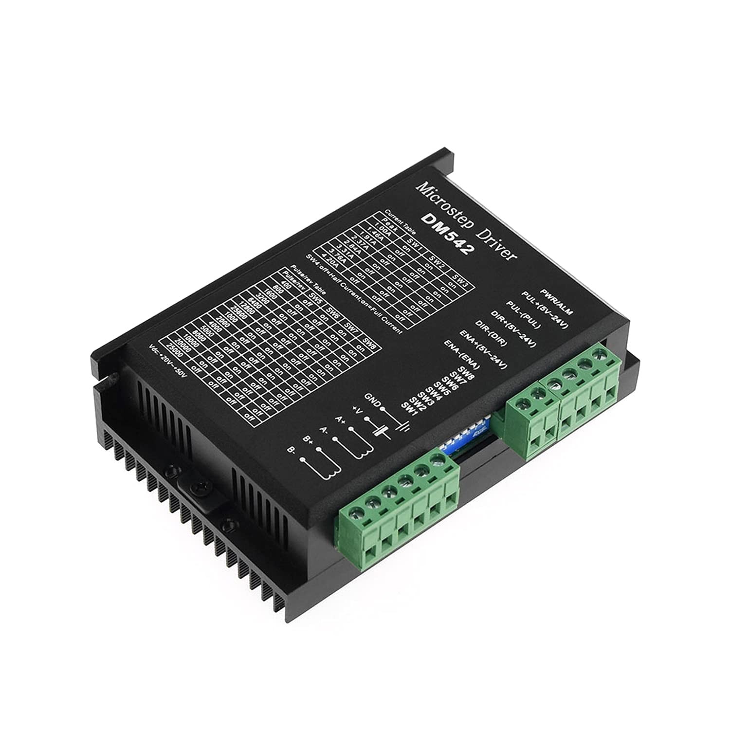 Tofelf CNC Digital Microstep Driver DM542 - 2-Phase Stepper Black