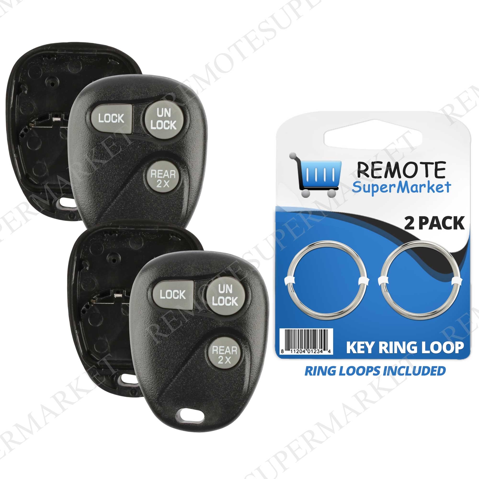 2 Replacement for Chevy 1997-00 Silverado Suburban Remote Key Fob 3b Shell Case