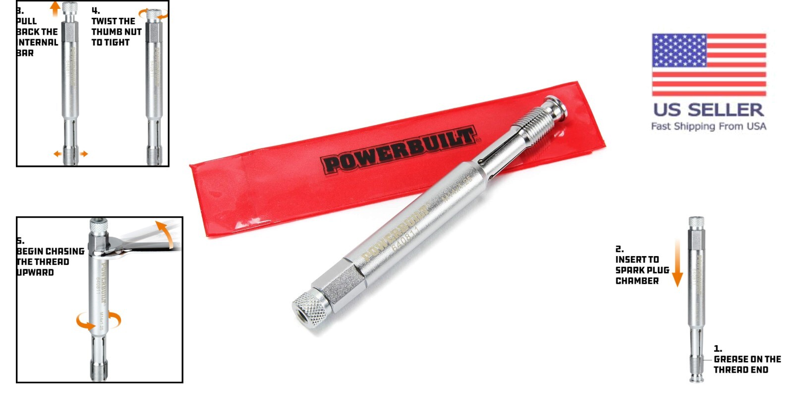 Precision 14mm Back-Tap Tool for Effortless Spark Plug Thread Restoration