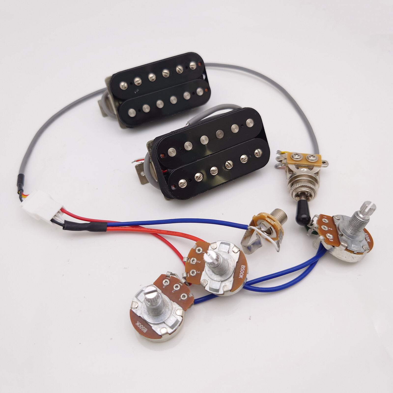 Alnico 5 Classic 57 Humbucker Pickup Set 50/50mm Bridge Neck 4C 2V1T for LP