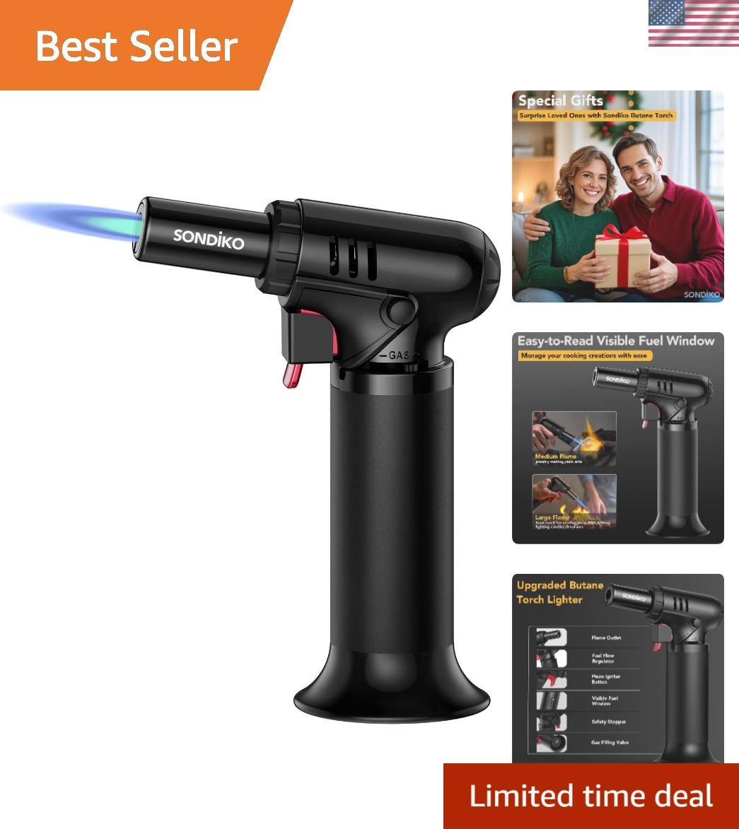 Multipurpose Culinary Torch with Adjustable Flame - Perfect for Soldering & BBQs