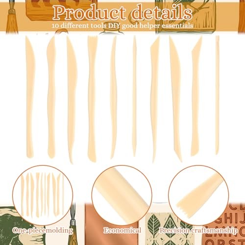 10 Set Pcs Clay Sculpting Tools - Different Shapes - Plastic 100 Classic Style