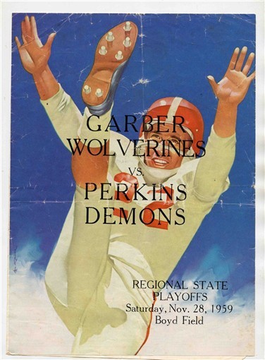Garber Wolverines Perkins Demons State Playoffs Football Program Oklahoma 1959