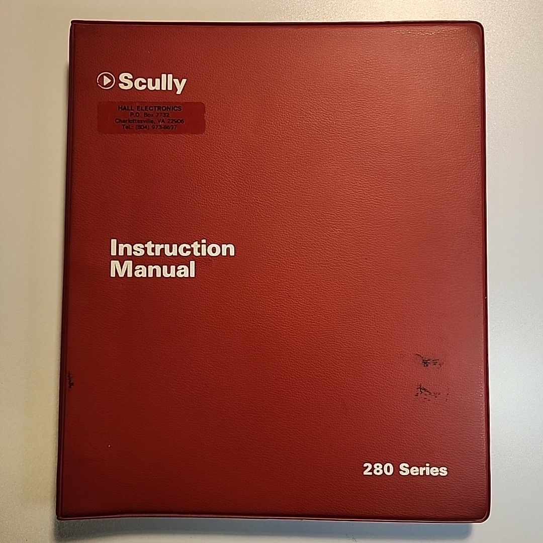 Skully 280 Series Recorders/ Reproducers & 275 Reproducers Instruction Manual